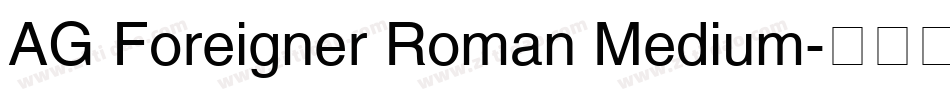AG Foreigner Roman Medium字体转换